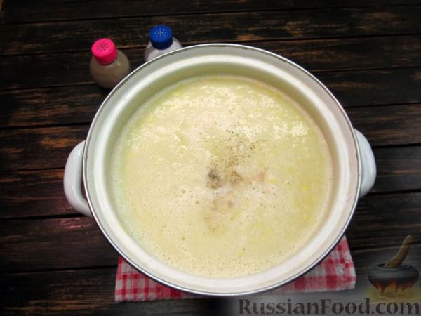 Картофельный суп-пюре с курицей и кукурузой